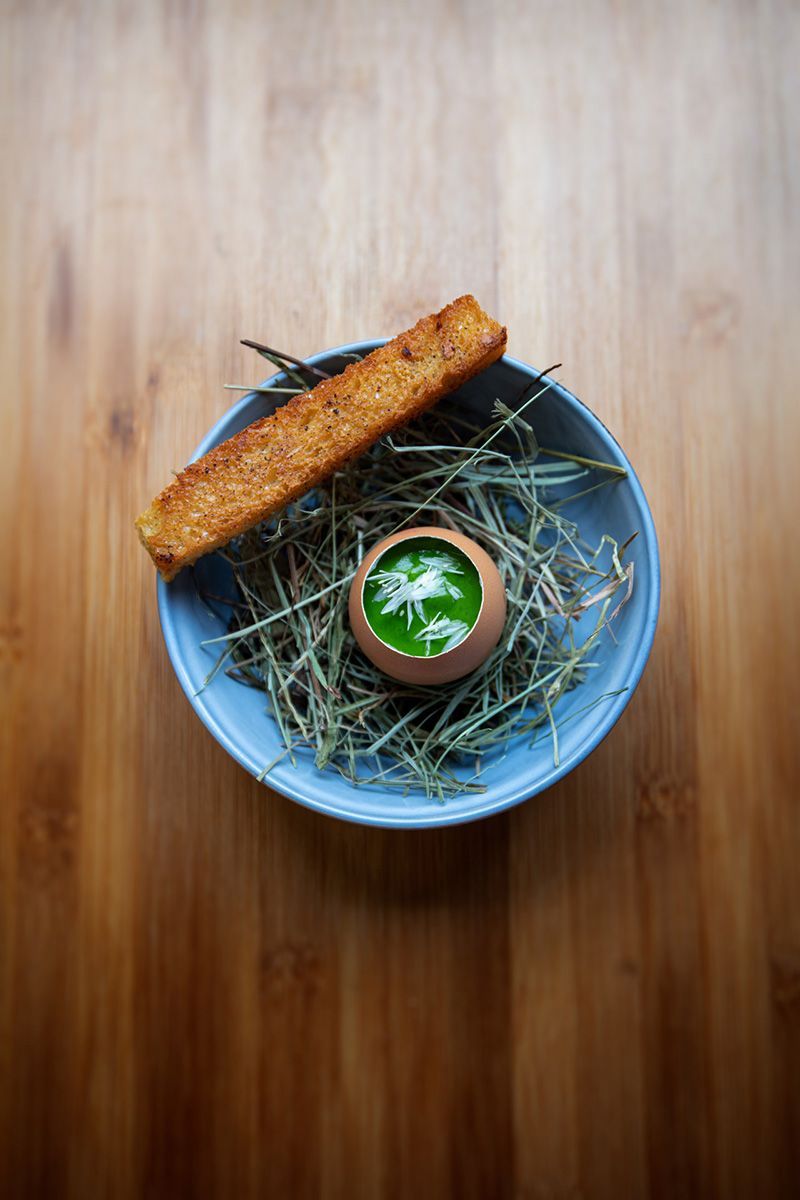 Amuse bouche de Kevin Gardien chef du restaurant l'auberge du 12 ème à Saché