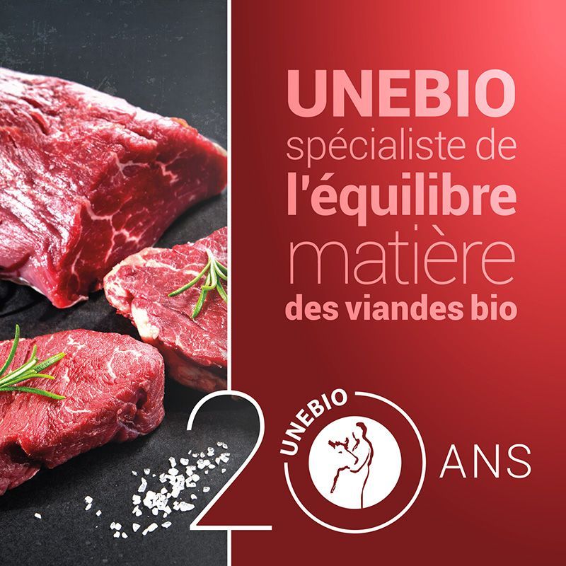 Poster UNEBIO spécialiste de l'équilibre matière des viandes bio
