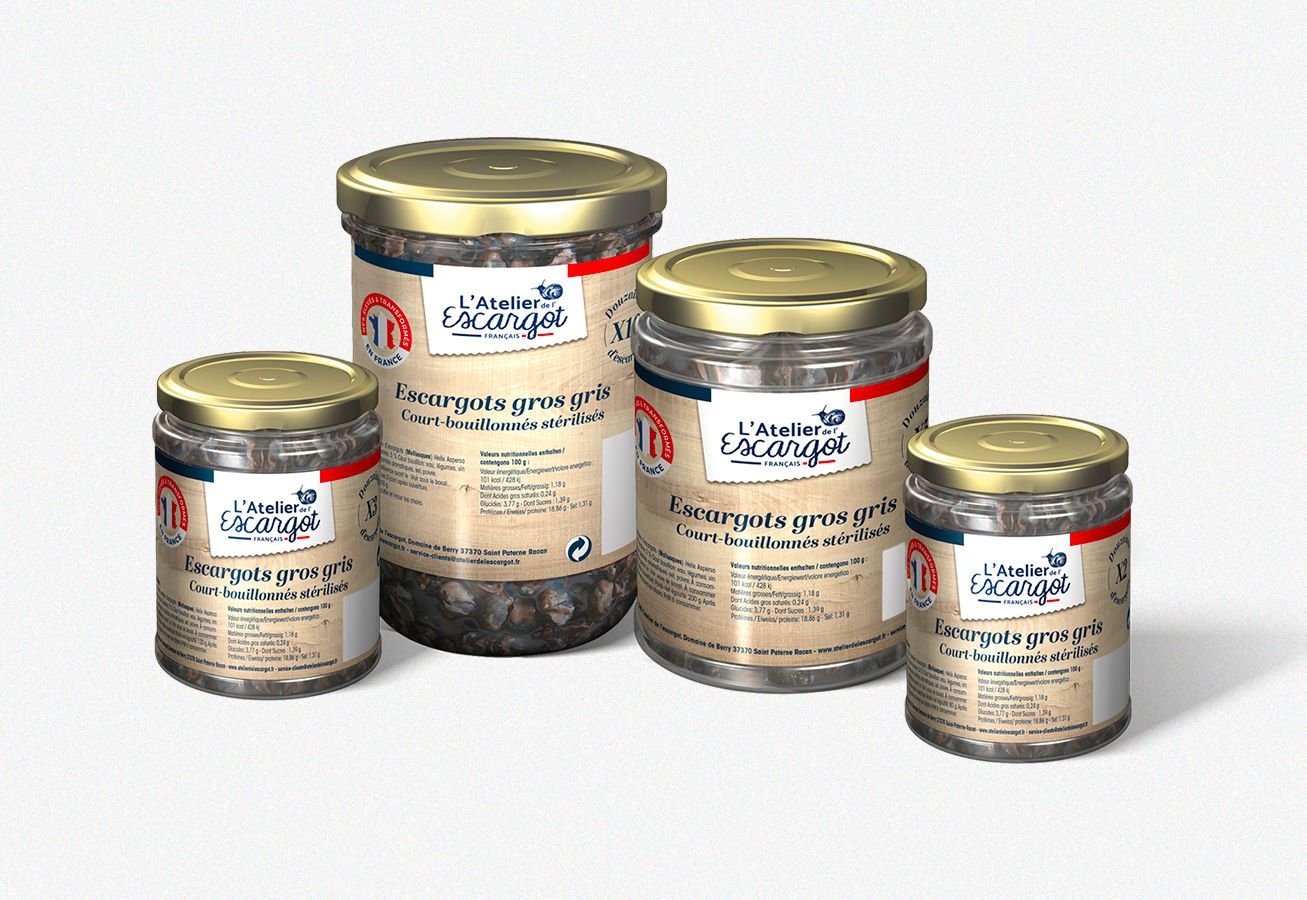 Bocaux escargots court bouillonnés 