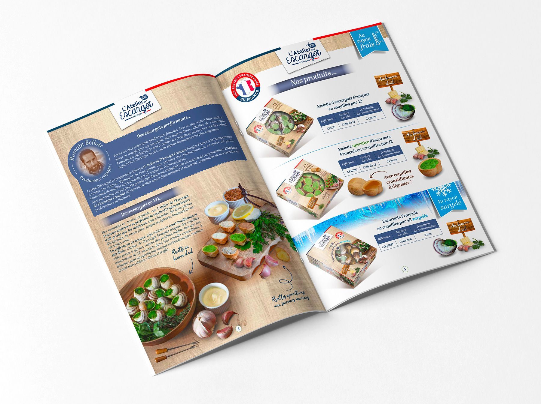 Pages intérieur de la Plaquette de l'Atelier de l'escargot Français