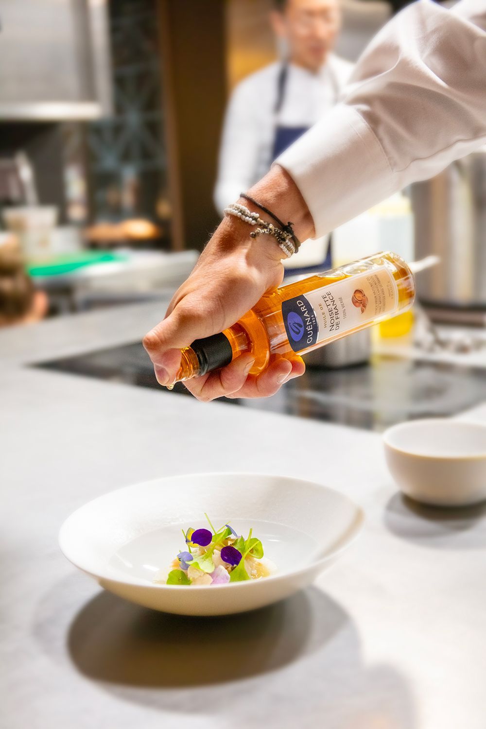 Collaboration des huiles guénard avec le chef Christophe Hay