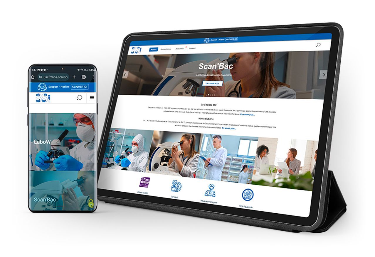 Site de 3Si, créateur de logiciels de saisies de données médicales et industrielles