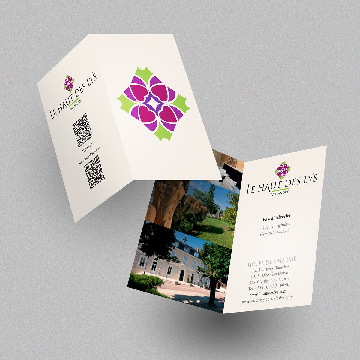 Carte de visite de l'Hôtel le haut des lys à Villandry