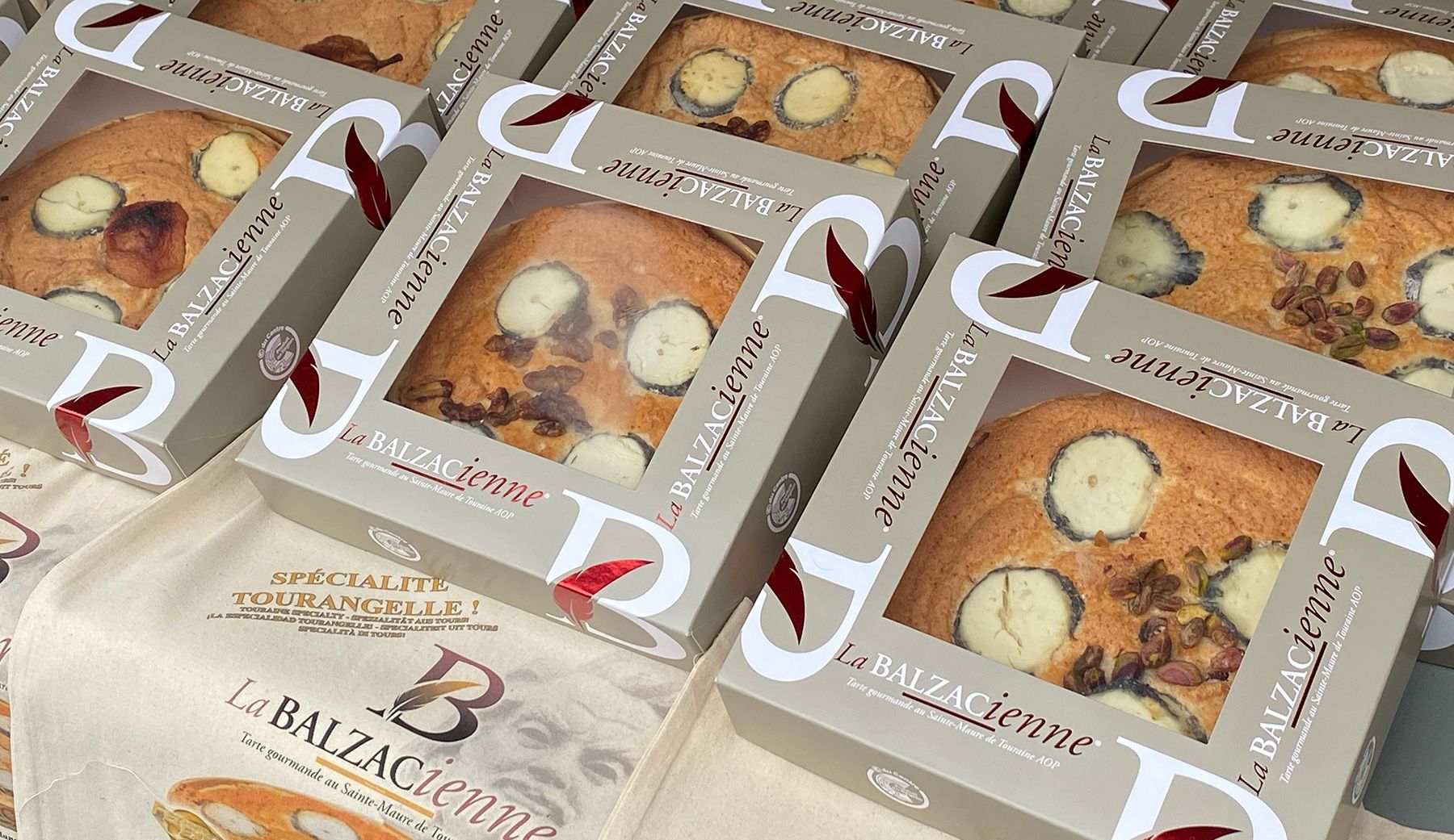 Boites La Balzacienne, tarte au Sainte Maure de Touraine