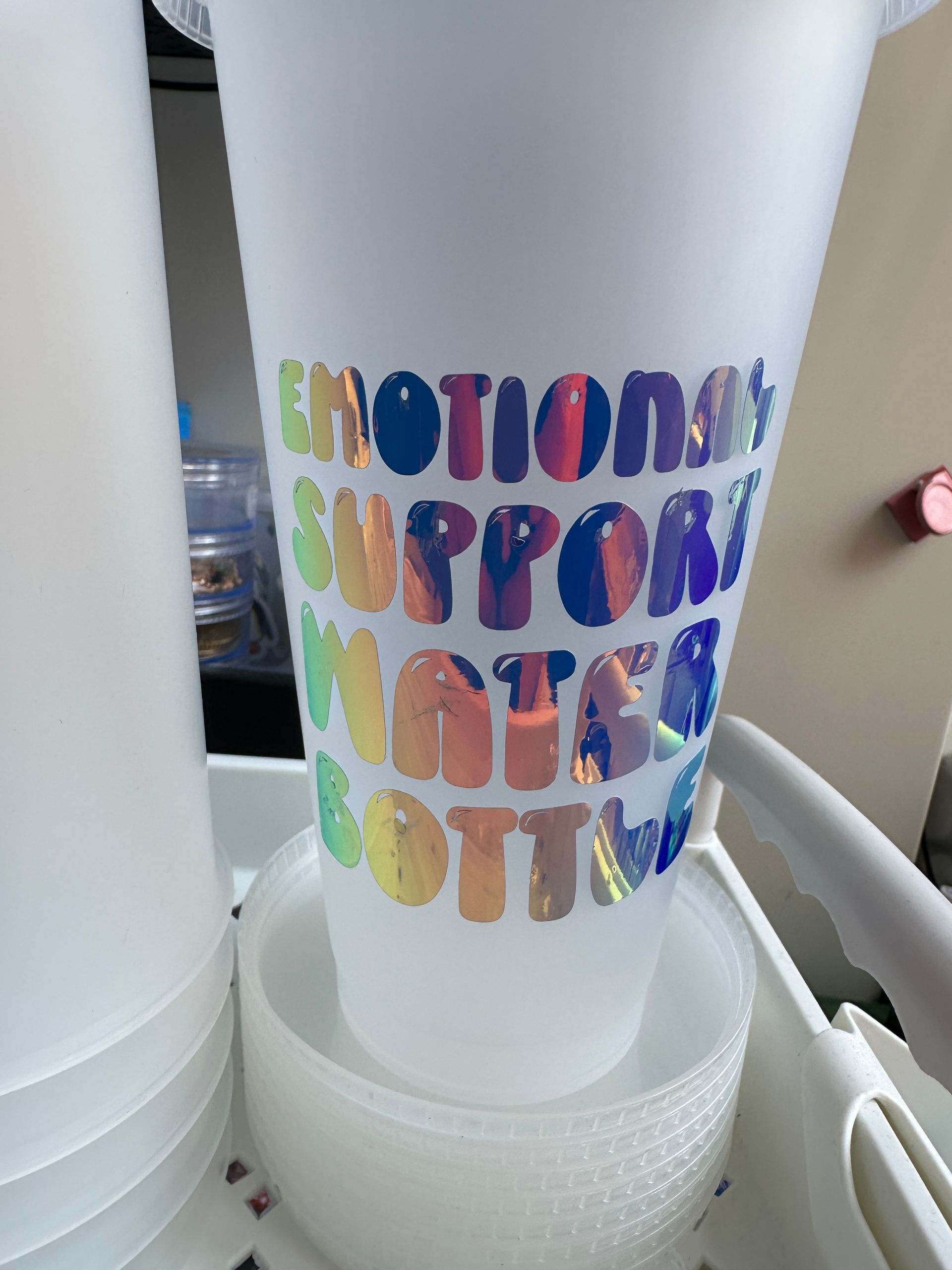 bekers met rietje ( te personaliseren met eigen tekst)