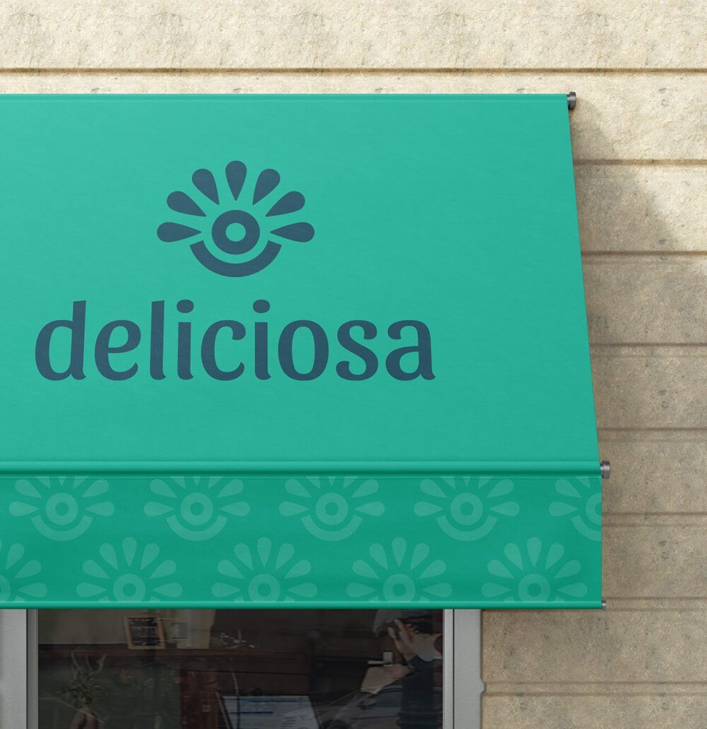 Mockup with primary logo on an outdoor sign for PNW food vendor.