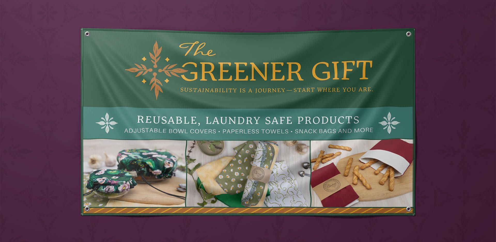 Market banner design for sustainable small business and low waste shop.
