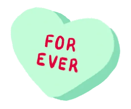 Forever candy heart illustration