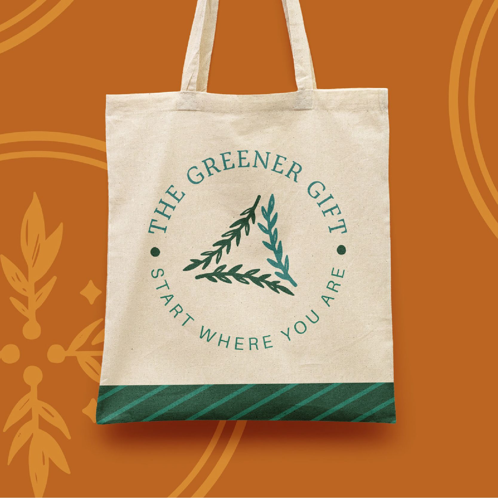 Canvas tote with new logo and branding for sustainable small business.