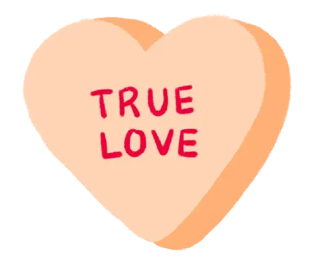 True love candy heart illustration