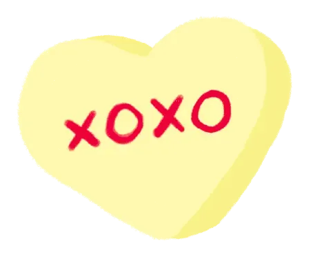 XOXO candy heart illustration