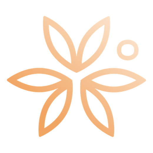 Minimal, one-color illustration of a sprout with roots.