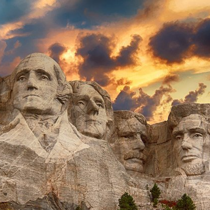 The four presidents of the united states are carved into a mountain