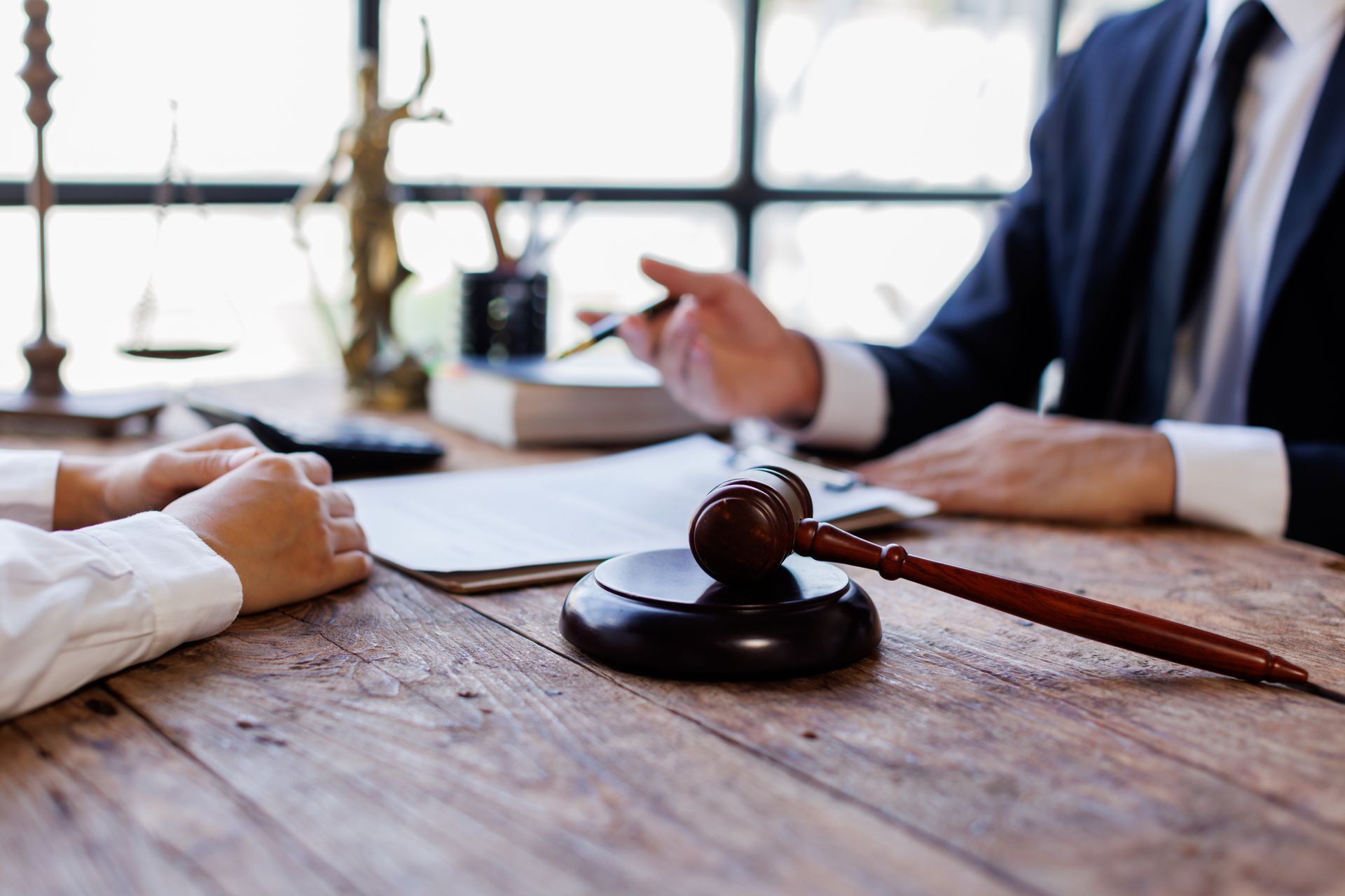 Personal injury lawyer meeting with a client for consultation