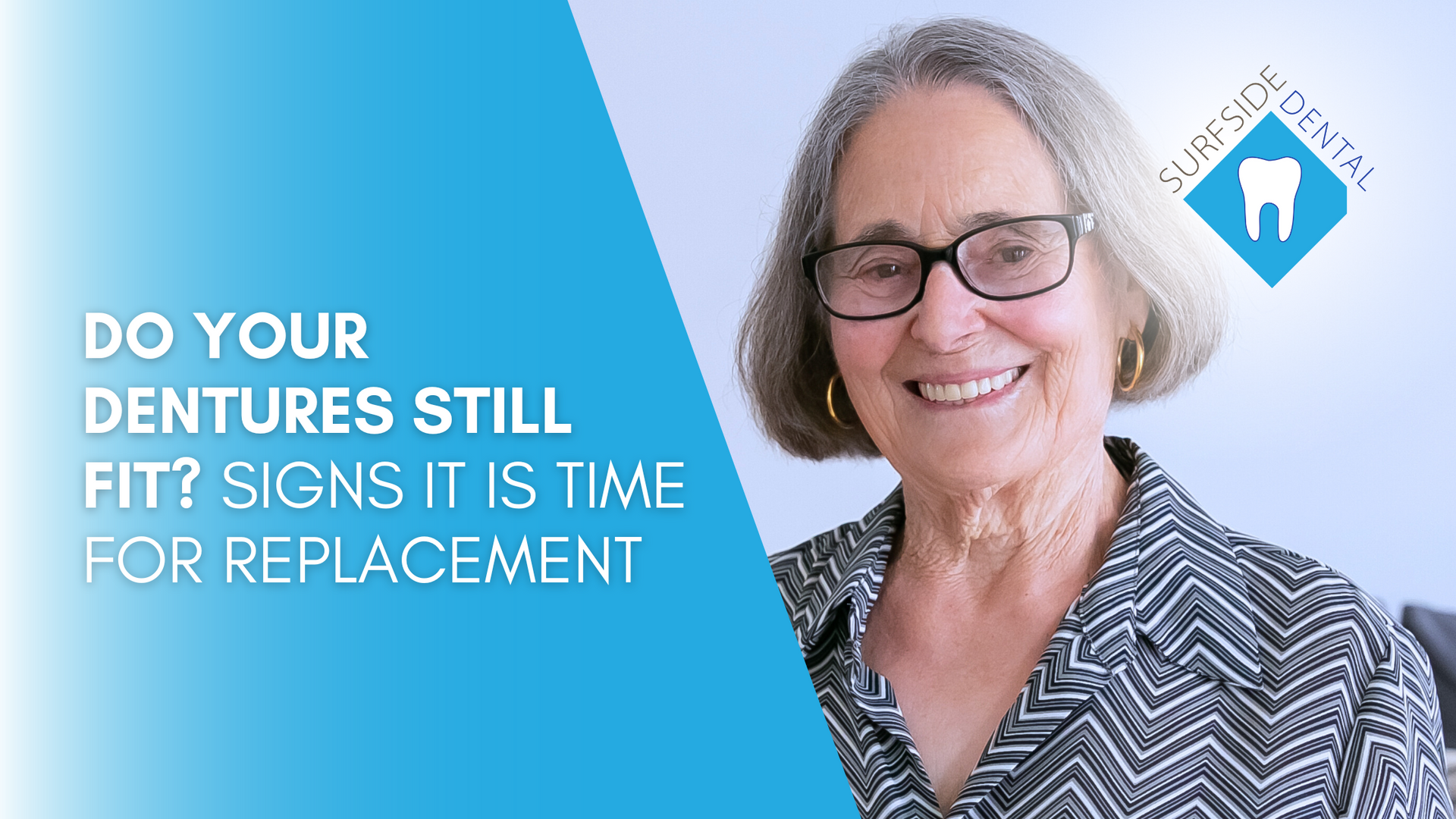 An older woman wearing glasses is smiling for the camera.
