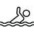 Person swimming in water.