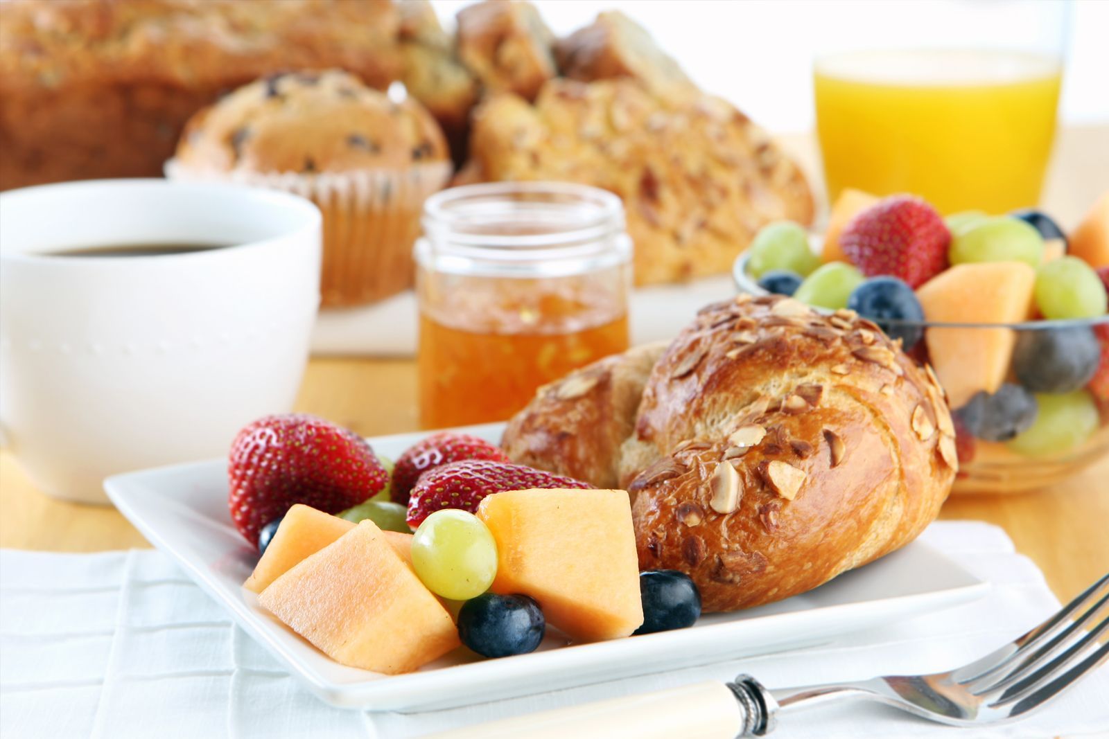 St. Louis breakfast catering croissant and fruit plate