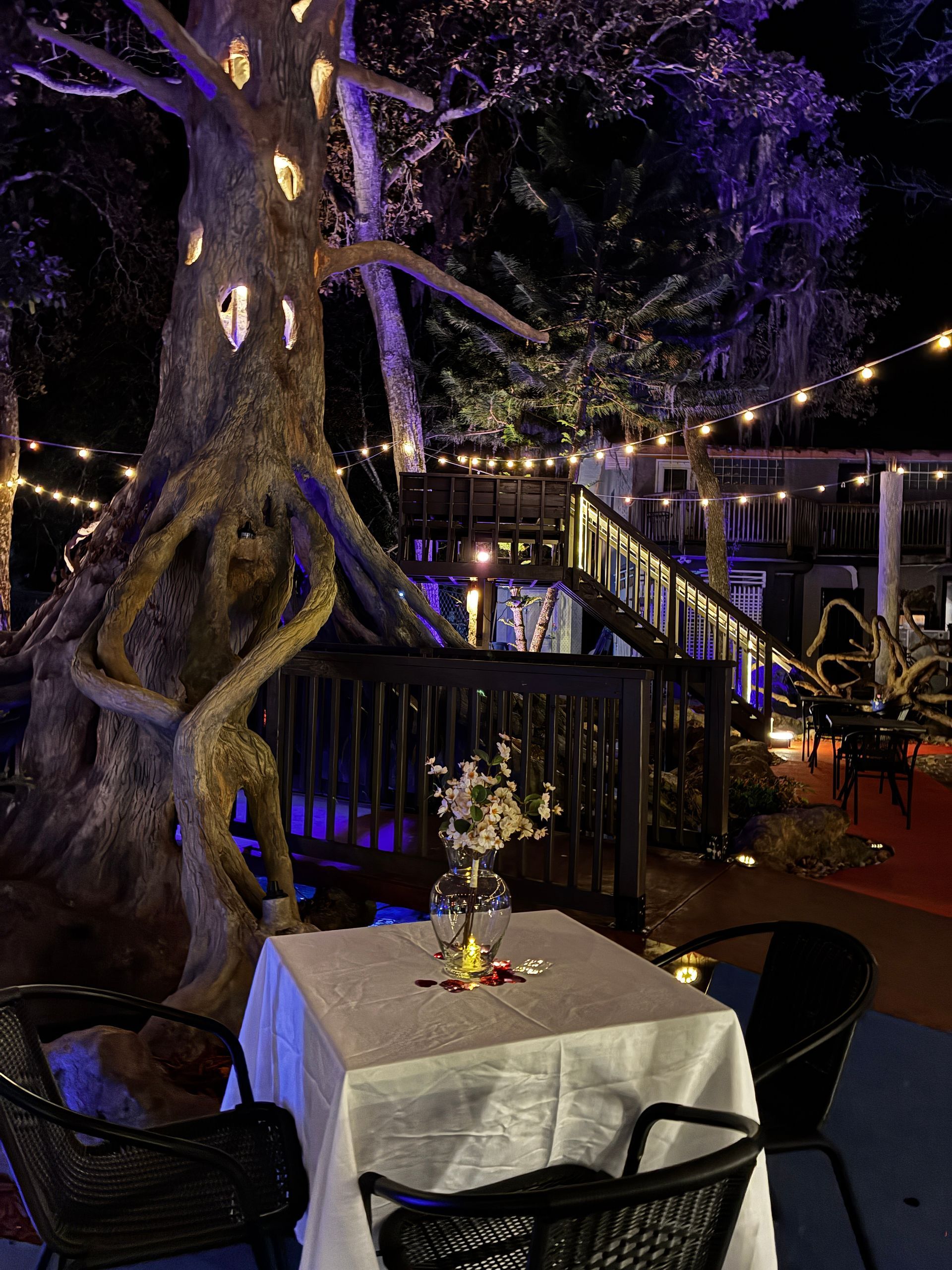 waterfall backdrop wedding