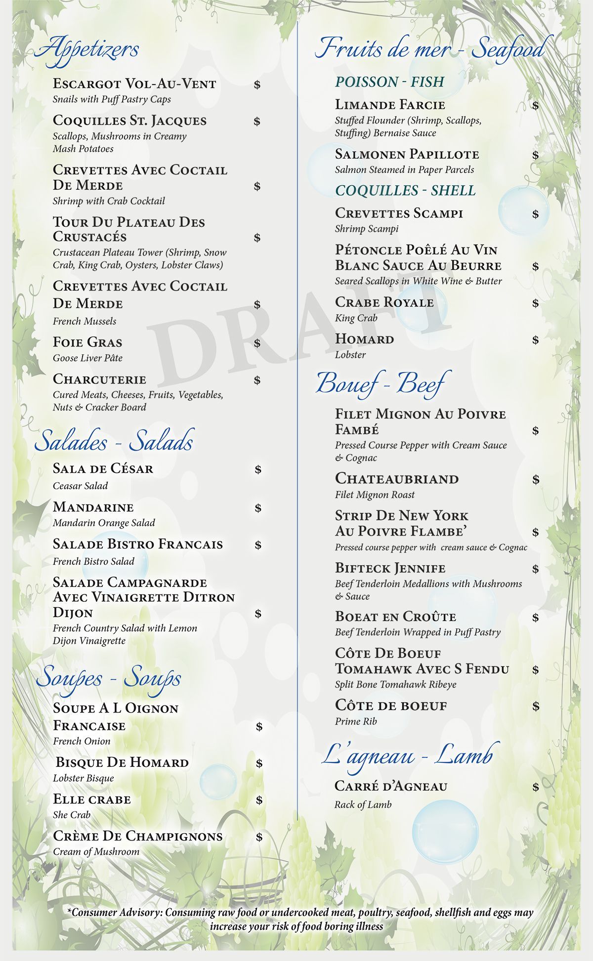 The Shape of Water future menu