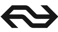 Zwart logo van een gestileerde NS voor de Nederlandse Spoorwegen.
