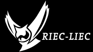 Wit gestileerd uilenlogo met de tekst