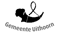 Zwart silhouet van een otter met een oneindigheidssymbool. Tekst 'Gemeente Uithoorn' eronder.