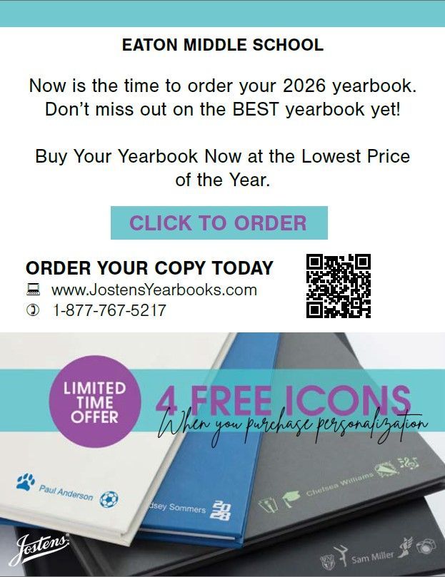 Eaton Middle School Yearbook order form