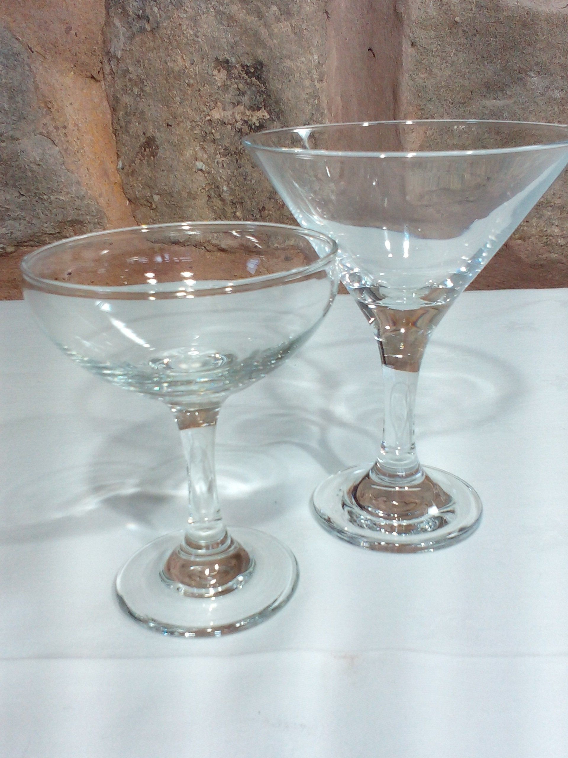 Champagne Saucer and Martini Glass Hire, Return Clean or Dirty Option Available