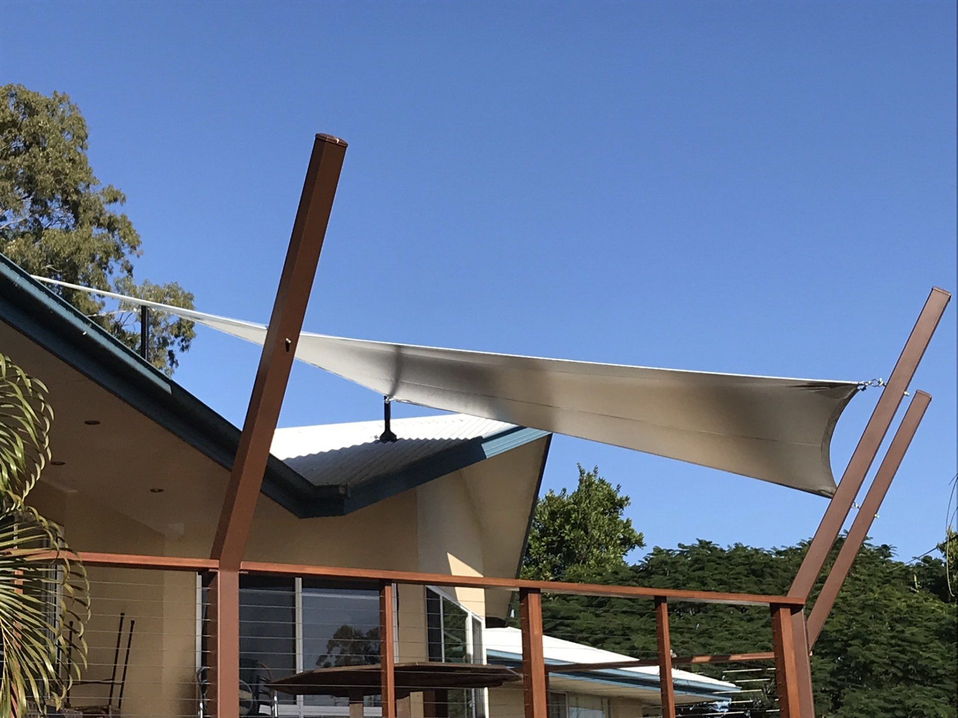 White Vinyl Shade Sail — Shade Sail Installations in Tweed Heads, NSW