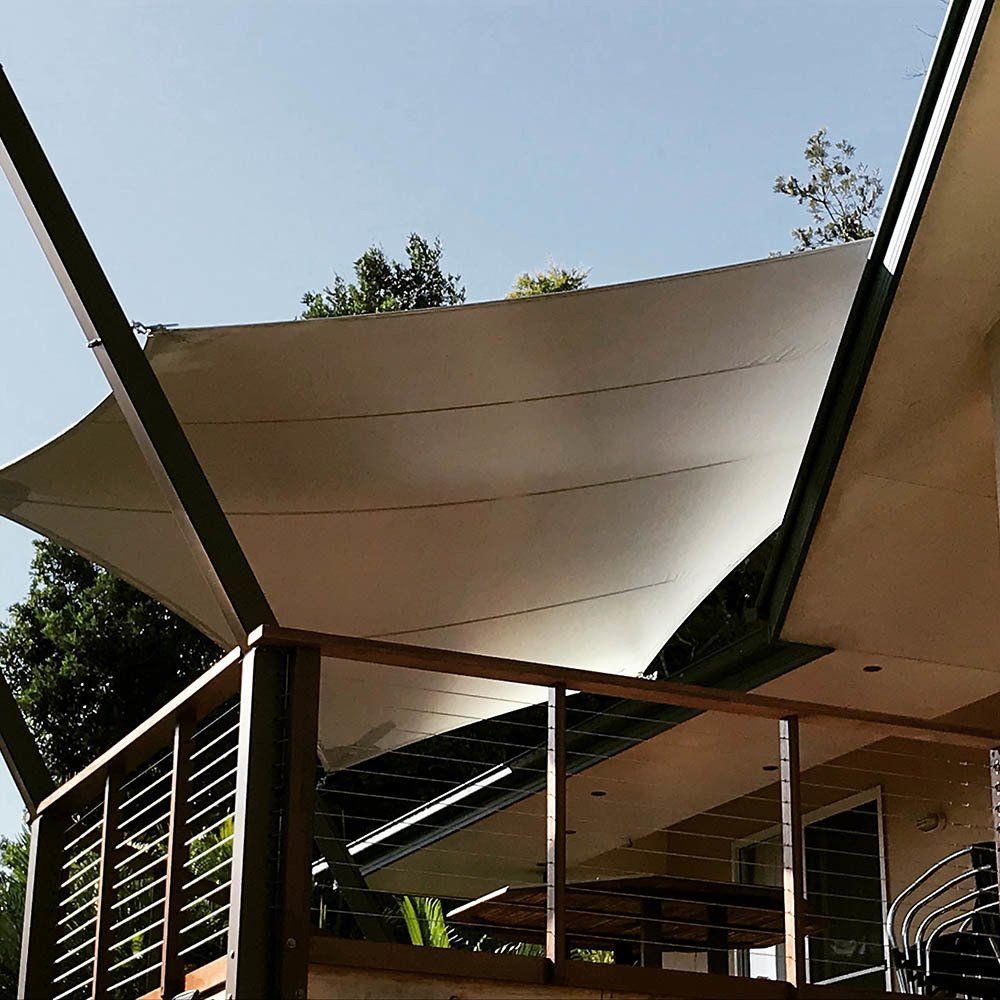 Vinyl Shade Sail In A Balcony — Shade Sail Installations in Tweed Heads, NSW