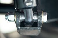 a close up of a shock absorber on a car