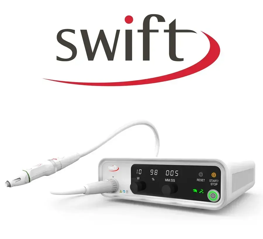 Toetal footcare Podiatrists, Cardiff & Pontypridd | A white device with a swift logo in the background