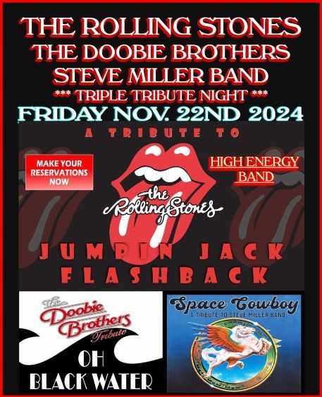 A poster for the rolling stones and the doobie brothers