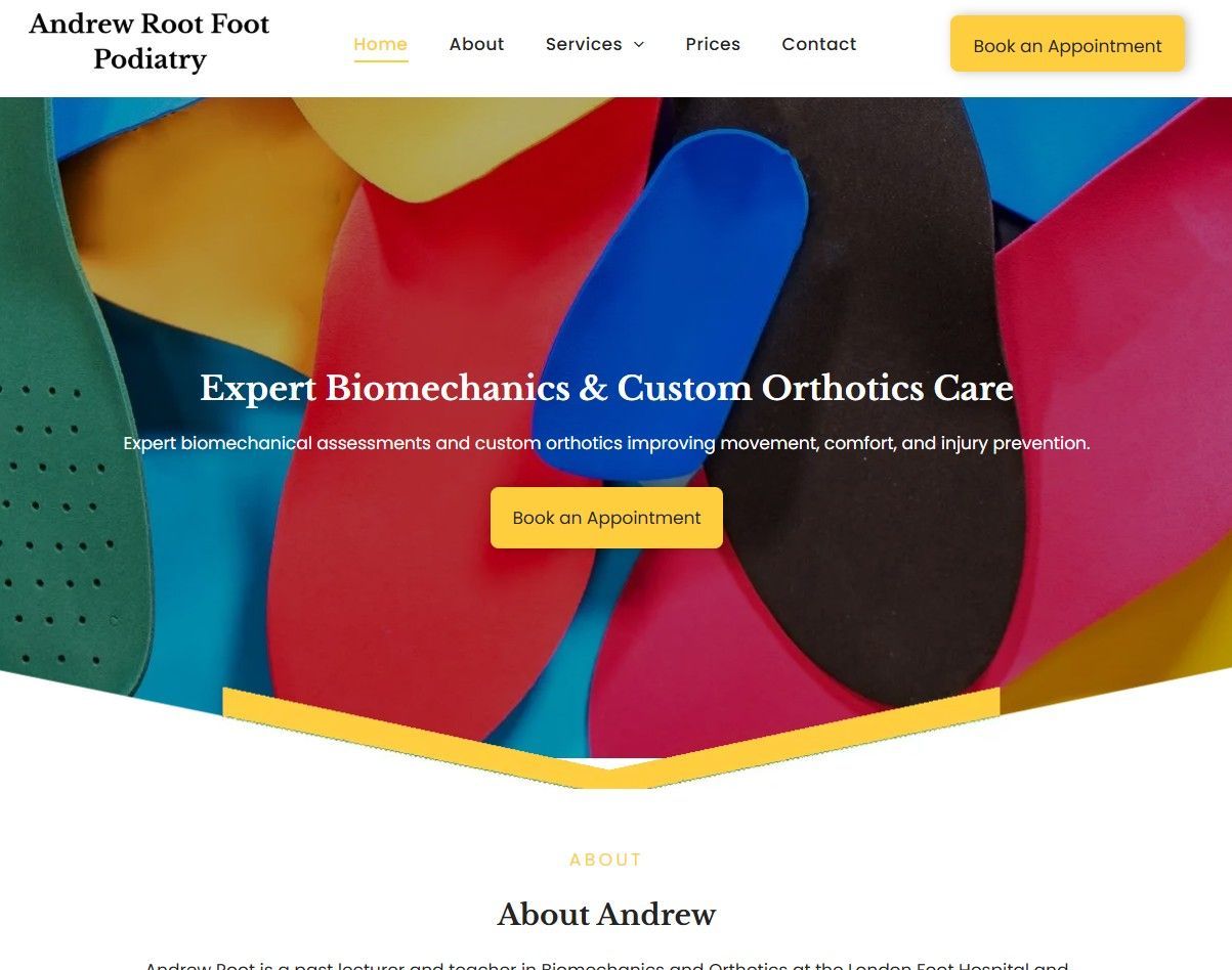 Andrew Root Podiatry and Orthotic Specialist.