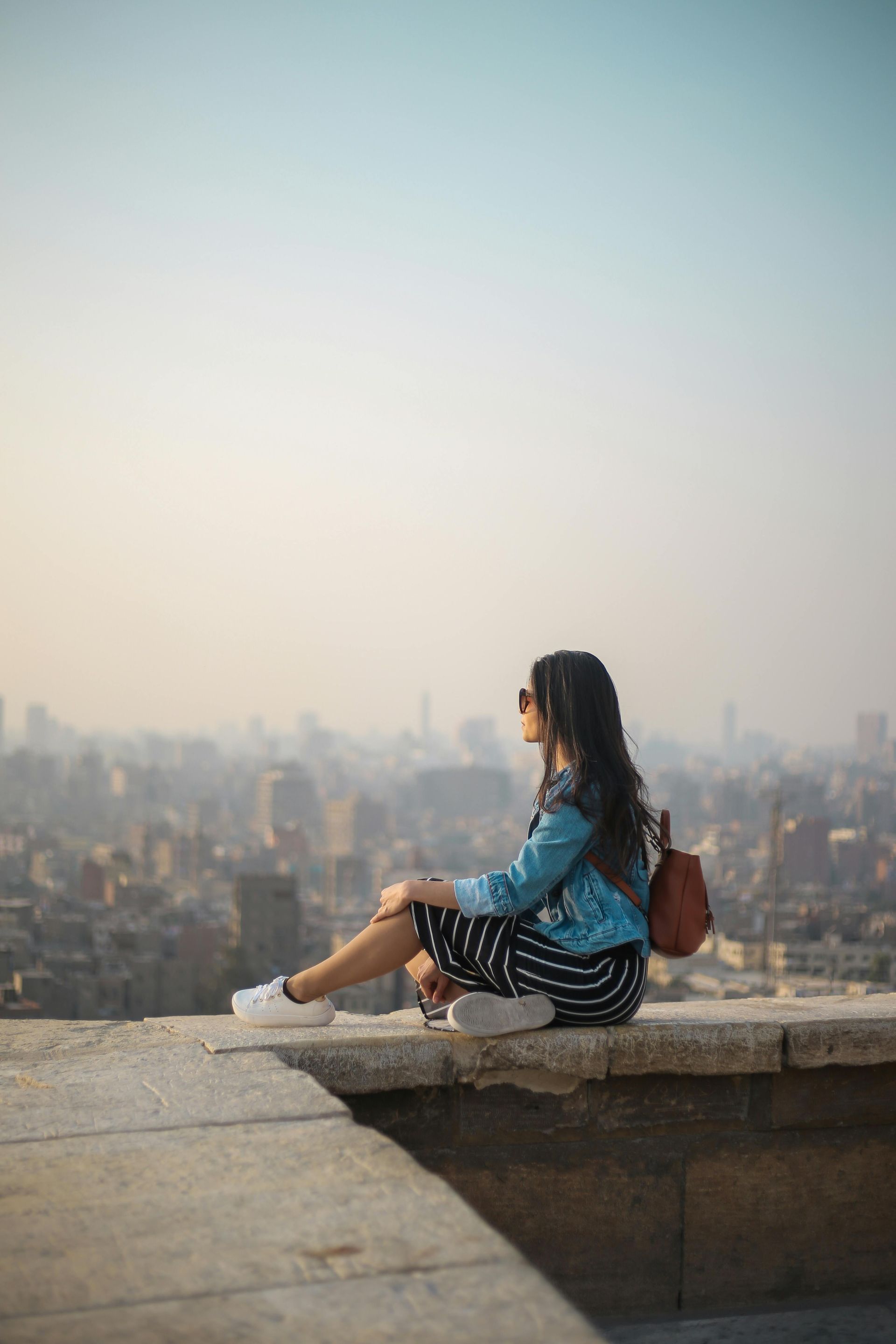 Girl Looking over City