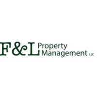 F&L Property Management logo with dark green text on a white background.