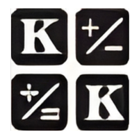 Four black square buttons; two with white 