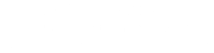 A logo with white text on a white background.