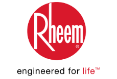 Rheem logo: White 