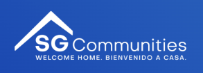 Logo of SG Communities with a house symbol, text 