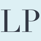LP initials in dark grey on a light blue background.
