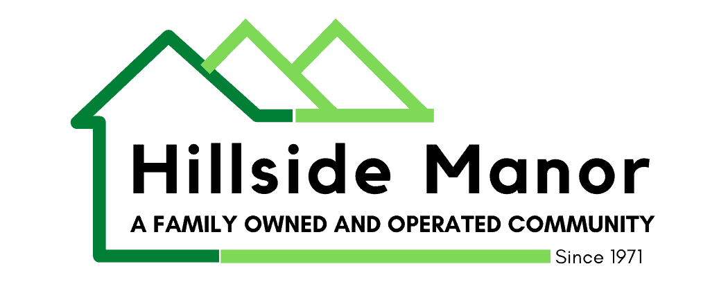 Green house-shaped design with text 