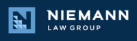 Niemann Law Group logo: Blue and white geometric 