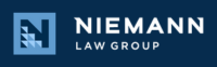 Niemann Law Group logo: Blue and white geometric 