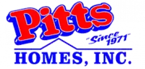 Logo for Pitts Homes, Inc. in red and blue; text says 