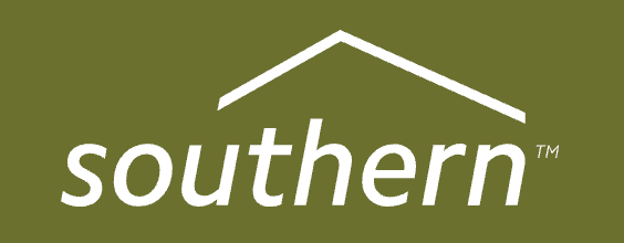 Southern logo with a white house outline over the word 