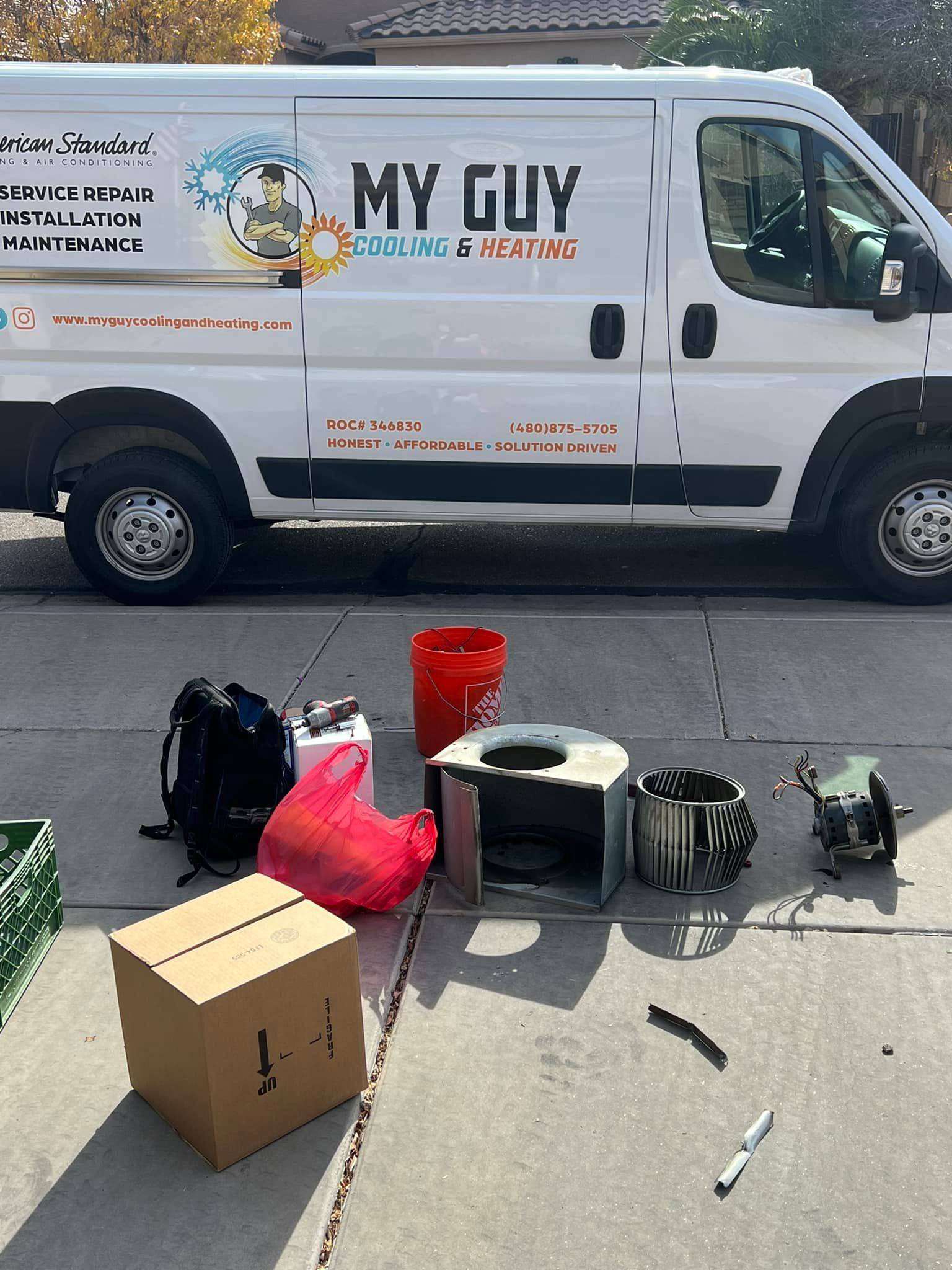 A white van with the word my guy on it