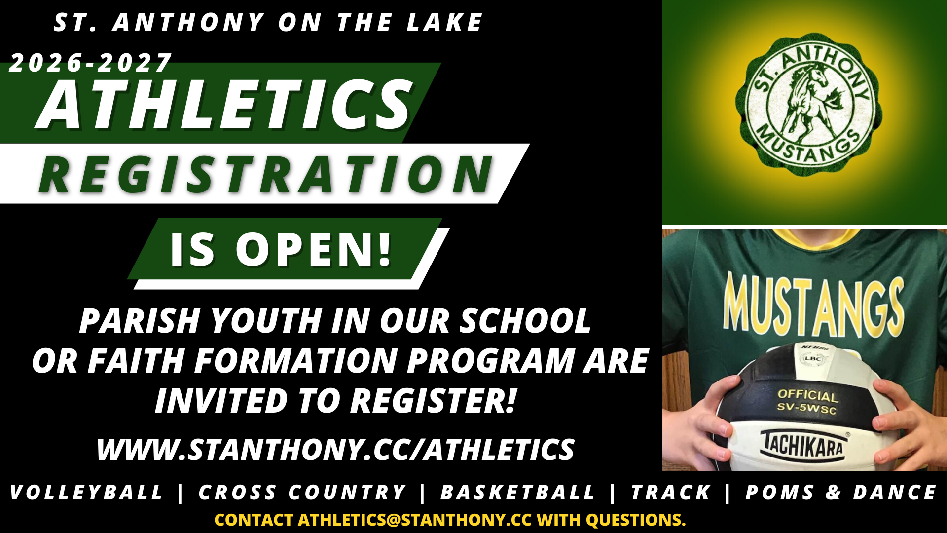 Athletics Registration at St. Anthony on the Lake