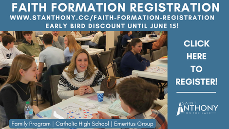 St. Anthony on the Lake Faith Formation Registration