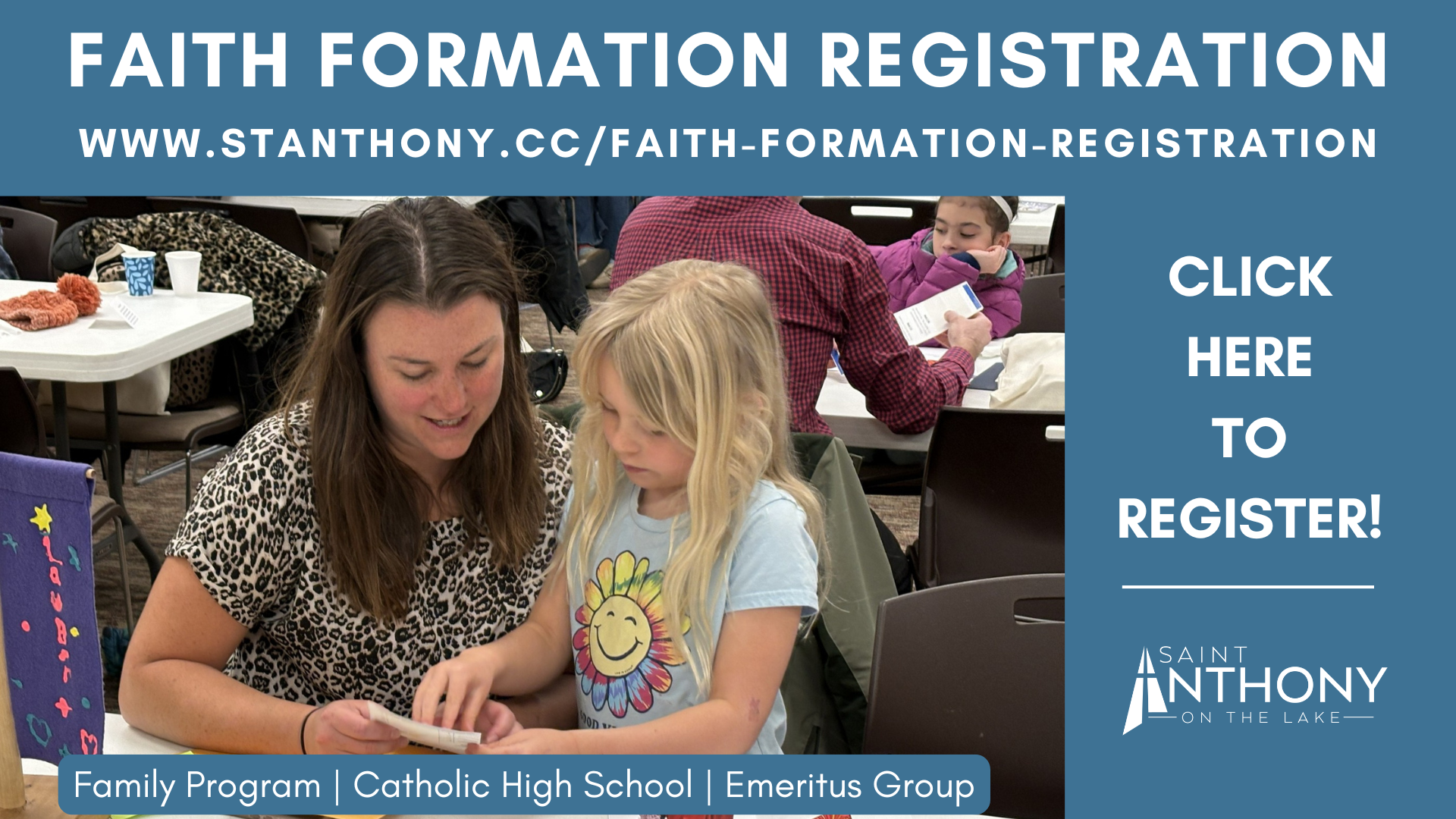 Faith Formation Registration St. Anthony on the Lake